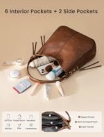 Realer Hobo Crossbody Bags for Women Designer Faux Leather Hobo Handbags Retro Large Size Shoulder Bag Bucket Purse - Image 5