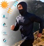HovSiyla Mens Fishing Hoodie UV Sun Protection Shirts UPF Rash Guard Long Sleeve Shirts Hiking Performance Mesh Face Mask Top - Image 3