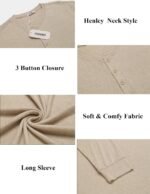 COOFANDY Men's Henley Shirts Long Sleeve Button T-Shirt Lightweight Fashion Casual Pullover Shirt - Image 5