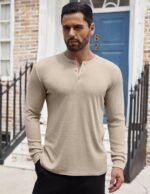 COOFANDY Men's Henley Shirts Long Sleeve Button T-Shirt Lightweight Fashion Casual Pullover Shirt - Image 6