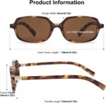 LIKSMU Trendy Rectangle Sunglasses for Women Men Retro Fashion 90s Small Square Shades Vintage Y2K Sun Glasses - Image 4