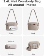 BAGSMART Cross Body Purse, Mini Crossbody Bags for Women Travel Purse, Puffy Shoulder Handbag Wallet with RFID Blocking Slots, Light Gray-small - Image 7