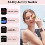 Fitpolo Smart Watches for Women Android iPhone, 1.8'' HD Women Smartwatch with Alexa Built-in, Bluetooth Calls, IP68 Waterproof, 7 Days Battery, Heart Rate/Sleep/SpO2 Monitor, 110 Sports Mode - Image 4