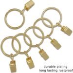 40 Pack Curtain Rings with Clips, Drapery Clips with Rings, Drapes Rings 1.26 in Interior Diameter, Fits up to 1 in Curtain Rod, Gold Color - Image 7