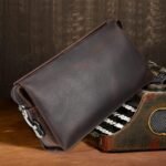 Leather Men Clutch Purse Bag, Mens Business Code Lock Wallet Anti Theft Clutch Purse Phone Holder Handbag Travel Bag - Image 3