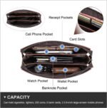 Leather Men Clutch Purse Bag, Mens Business Code Lock Wallet Anti Theft Clutch Purse Phone Holder Handbag Travel Bag - Image 7