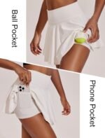 PINSPARK Womens Tennis Skirt Pleated Athletic Skirts with Pockets Shorts High Waisted Golf Skort for Workout Pickleball - Image 4