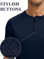 HovSiyla 5 Pack Men's Henley Shirt Basic T Shirt, Moisture Wicking Breathable Button Down Short Sleeve - Image 4
