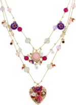 Betsey Johnson Womens Butterfly Charms Layered Necklace - Image 2