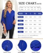 Ninedaily Womens Sparkly Tops 3/4 Sleeve Dressy Casual Sequin Blouses Double Layers Loose V Neck Shirt - Image 5