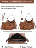 Purses for Women 3PCS, Crossbody Bags Set Large Leather Purse Shoulder Handbags with Wallet Adjustable Straps for Ladies Tote - Image 5