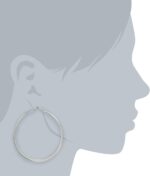 Amazon Essentials Gold Plated or Stainless Steel Flattened Hoop Earrings - Image 2