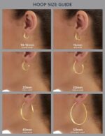 Amazon Essentials Gold Plated or Stainless Steel Flattened Hoop Earrings - Image 3