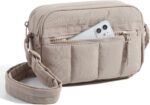 BAGSMART Cross Body Purse, Mini Crossbody Bags for Women Travel Purse, Puffy Shoulder Handbag Wallet with RFID Blocking Slots, Brown-small