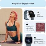 Fitbit Versa 4 Fitness Smartwatch with Daily Readiness - 3-Month Google Health Premium Membership Included - GPS, 24/7 Heart Rate, 40+ Exercise Modes, Sleep Tracking - Waterfall Blue/Platinum, - Image 4