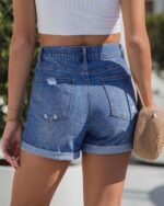 GRAPENT Jean Shorts Womens High Waisted Trendy Cuffed Hem Ripped Stretchy Casual 2026 Denim Jorts Summer Shorts - Image 3