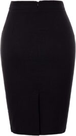 Kate Kasin Womens Knee Length Elastic Waist Basic Stretchy Bodycon Business Pencil Skirt - Image 3