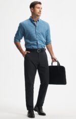 Libin Mens Golf Pants Stretch Work Dress Pants 30"/32"/34" Quick Dry Lightweight Casual Comfy Trousers with Pockets - Image 5