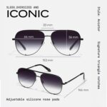 QUAY High Key Extra Large Polarized Unisex Aviator Sunglasses, UV Protection, Oversized Accessories for On The Go Lifestyle - Image 3