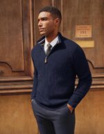 PJ PAUL JONES Men Quarter Zip Pullover Sweaters Lightweight Knit Dress Sweater for Glof Work Casual - Image 3