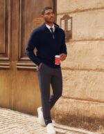 PJ PAUL JONES Men Quarter Zip Pullover Sweaters Lightweight Knit Dress Sweater for Glof Work Casual - Image 5