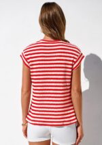 PRETTYGARDEN Women's 2026 Spring Vest Tops Cap Sleeve Striped Shirt Knit Tank Top Summer Beach Vacation Clothes - Image 4