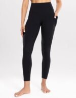 ENERBLOOM Workout Leggings with Pockets for Women High Waist Yoga Pants 25"/28" Cream Soft Lightweight Athletic Gym Tights - Image 3