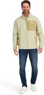 Reebok Men's Mock Neck Zip-up Grid Polar Fleece Shell Jacket - Image 2