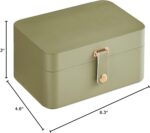 SONGMICS GISELLA Collection - Travel Jewelry Organizer, 2-Layer Jewelry Case Holder with Shiny Metal Hardware, Portable, Premium Velvet, for Earrings Necklaces, Sage Green UJBC166C02 - Image 8
