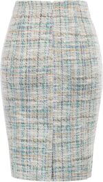 Kate Kasin Womens Knee Length Elastic Waist Stretchy Bodycon Business Tweed Pencil Skirt - Image 3