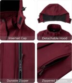 wantdo Women's Softshell Rain Jacket Lightweight Waterproof Fleece Lined Windbreaker Jacket with Hood - Image 5