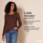 Amazon Essentials Women's Lightweight Cable Knit Long Sleeve Sweater - Image 2