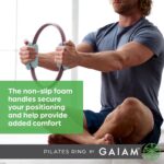 Gaiam Pilates Ring Fitness Circle - Lightweight & Durable Foam Padded Handles, Flexible Resistance Exercise Equipment for Toning Arms, Thighs/Legs & Core - Image 4