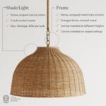Nathan James Augustine Modern Farmhouse Rattan Pendant Light, Rattan Chandelier Pendant Lamp Shade for Kitchen or Living Room - Image 6