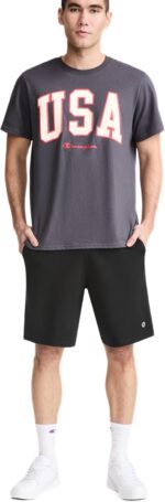 Champion Men's Lounge Shorts, Standard Fit, 9 Inch Inseam, Lightweight 100% Cotton, Available in Regular and Big & Tall - Image 4