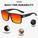 TOROE Range Polarized Classic Square Sunglasses - Ultralight Durable TR90 Frame with Hydrophobic Mirrored Lenses - Image 4