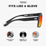 TOROE Range Polarized Classic Square Sunglasses - Ultralight Durable TR90 Frame with Hydrophobic Mirrored Lenses - Image 5