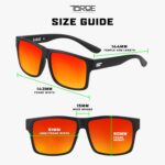 TOROE Range Polarized Classic Square Sunglasses - Ultralight Durable TR90 Frame with Hydrophobic Mirrored Lenses - Image 6