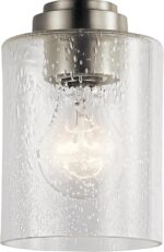 Kichler Winslow 7.5" Mini Kitchen Pendant with Clear Seeded Glass in Brushed Nickel, (7.5" H x 4.25" W), 44032NI - Image 4