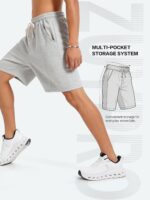 ZUY Men's Baggy Sweat Shorts Cotton Fleece 8" Athletic Shorts Pro Workout Gym Lounge Shorts for Mens with Pockets - Image 5