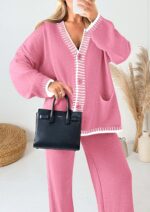 PRETTYGARDEN Lounge Sets for Women Fall 2026 Loungewear 2 Piece Outfits Cardigan Sweaters Track Suit Matching Winter Clothing - Image 4