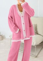 PRETTYGARDEN Lounge Sets for Women Fall 2026 Loungewear 2 Piece Outfits Cardigan Sweaters Track Suit Matching Winter Clothing - Image 5
