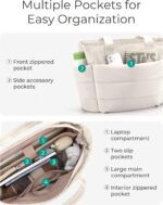 BAGSMART Tote Bag for Women, Lightweight Puffy Tote Bag with Compartments Shoulder Bag Handbag for Travel, Work, Gym | Lightweight - Image 4
