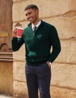 PJ PAUL JONES Mens Quarter Zip Sweater Long Sleeve Casual Pullover Knitted Textured Dress Sweaters - Image 3