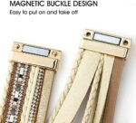 Suyi Multilayer Leather Wrap Bracelet Heart-Shape Wide Cuff Bracelets for Women - Image 4