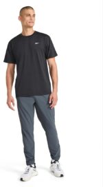 Reebok Men's Reflective Small Logo Crewneck T-Shirt, Standard Fit, Lightweight Cool Touch Jersey Fabric - Image 4