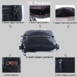 ELDA 10 Pockets Crossbody Purse for Women Medium Pocketbooks Ladies Soft PU Leather Shoulder Bag Ladies Top Handle Satchel - Image 4