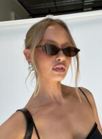 GUVIVI Retro Oval Sunglasses for Women Chic Cat Eye 90s Sunnies Lightweight Narrow Shades Trendy UV protection Sun Glasses - Image 6