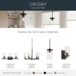 Kichler Crosby Mini Pendant Light Fixture, 1-Light Contemporary Kitchen Pendant with Clear Glass in Olde Bronze for Kitchen Island or Sink, (10.75" x 6"), 43996OZ - Image 5