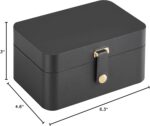 SONGMICS GISELLA Collection - Travel Jewelry Organizer, 2-Layer Jewelry Case Holder with Shiny Metal Hardware, Portable, Premium Velvet, for Earrings Necklaces, Slate Grey UJBC166G01 - Image 6